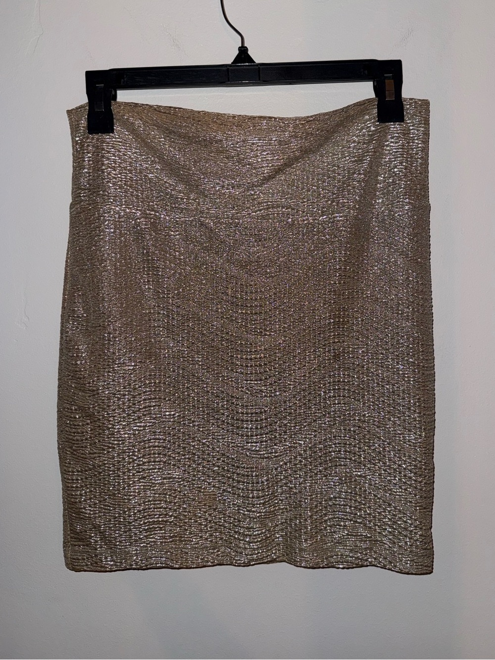 Decree Metallic Gold Pencil Skirt